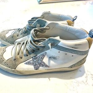 Golden Goose Mid Star Size 38 Genuine with box, dust bag White/ice/silver/yellow